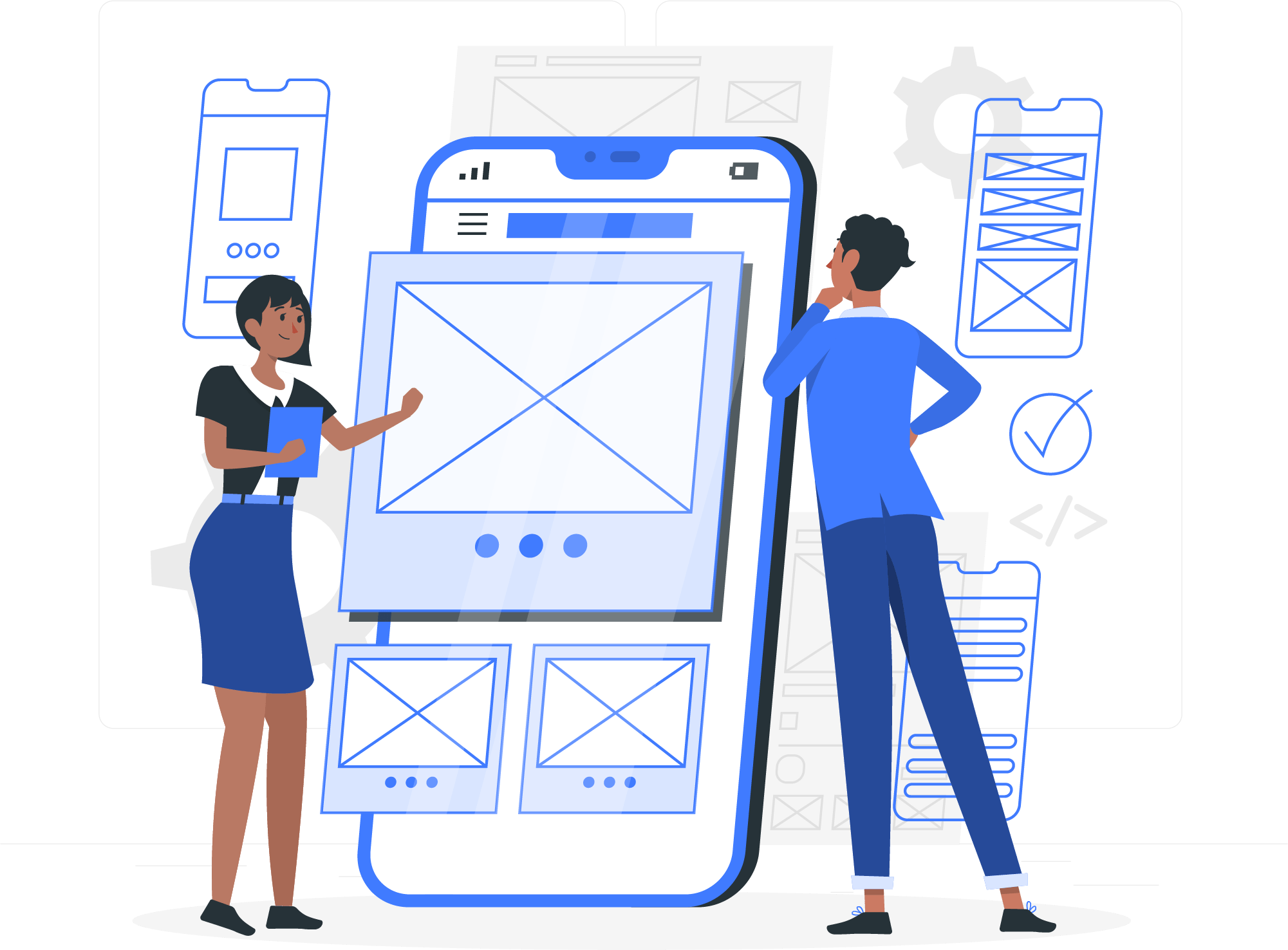 Mobile App Design Illustration